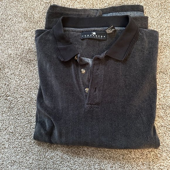 MENS CONSENSUS SPORTSWEAR LONG SLEEVE POLO SWEATER SIZE XL #S8 - Picture 1 of 2